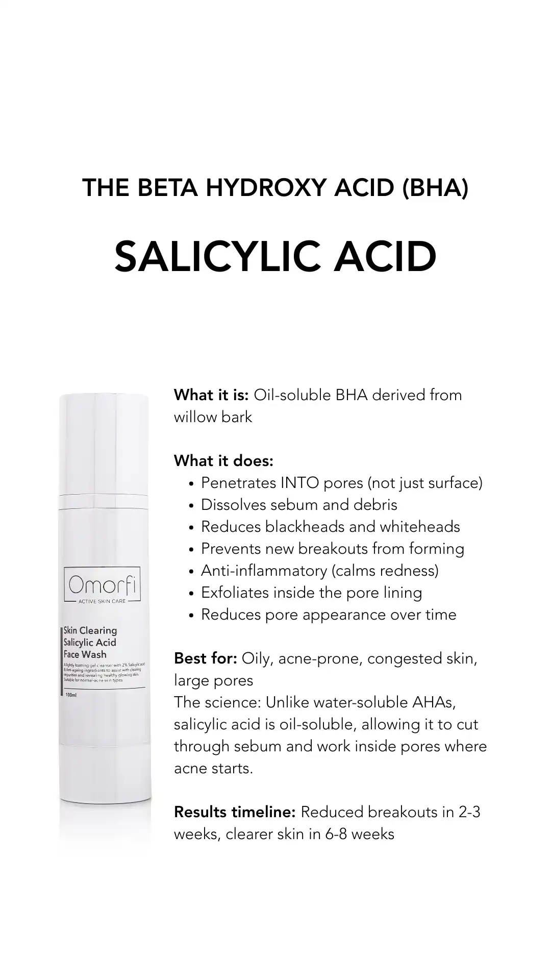 Salicylic Acid BHA Breakdown - Omorfi Active Skin Care