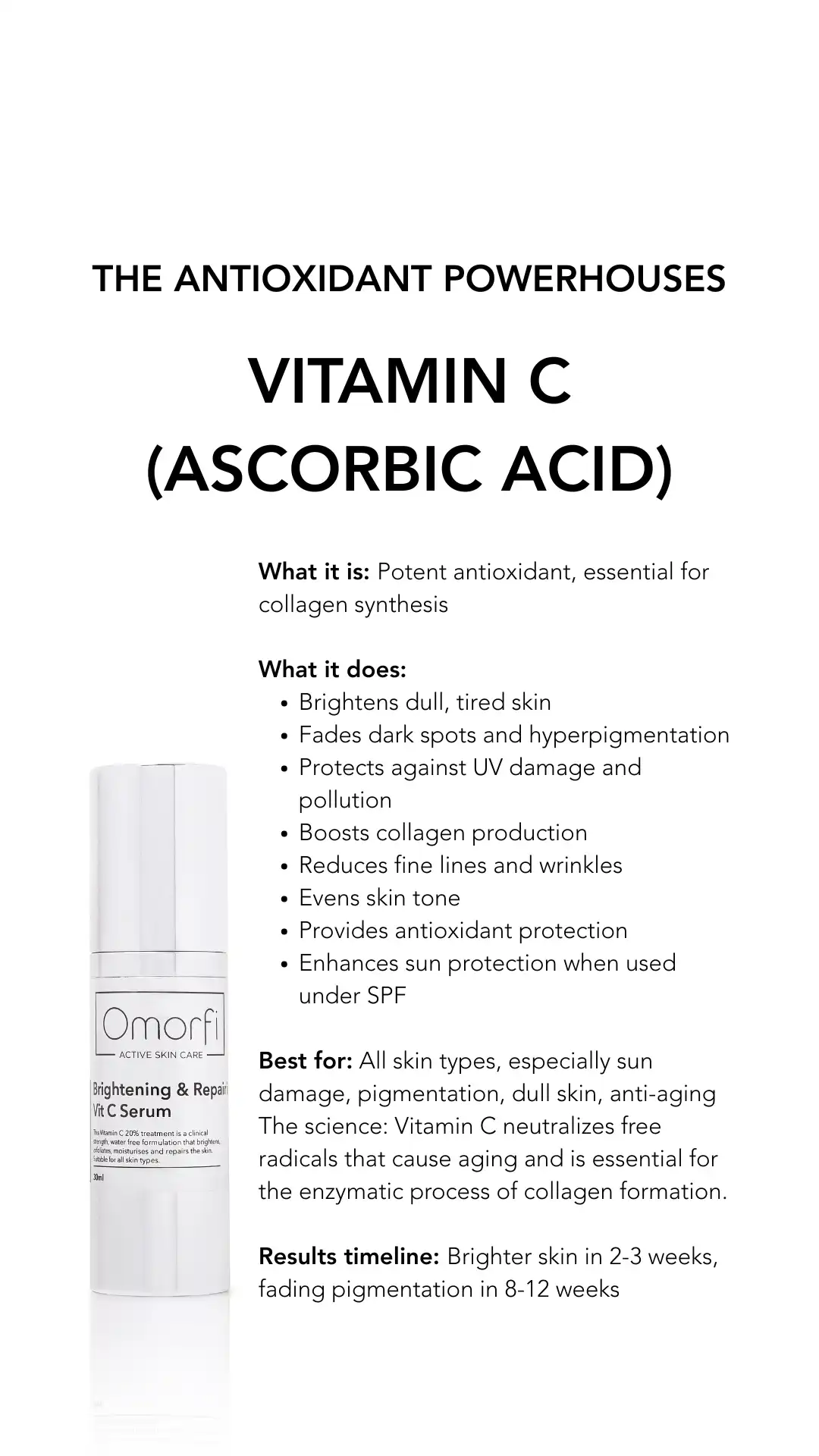 Vitamin C Ascorbic Acid Breakdown - Omorfi Active Skin Care
