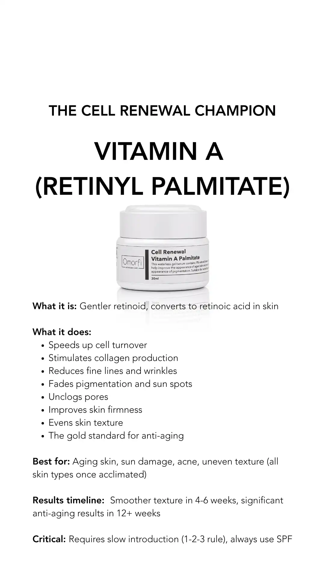 Vitamin A Retinyl Palmitate Breakdown - Omorfi Active Skin Care